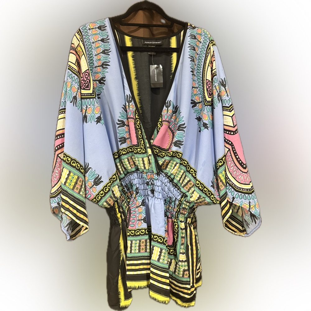 Colorful Patterned Kimono blouse